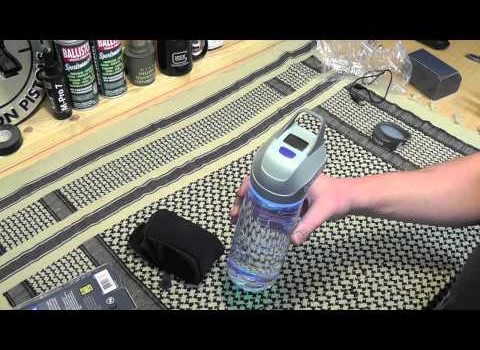 Self-filtering water bottle also acts as a flashlight 1