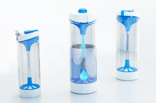 Self-filtering water bottle also acts as a flashlight 2